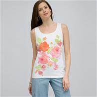 Floral Scoop Neck Tank. x0097, Multi, medium