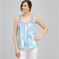 Crochet Yoke Tank. x0028, Spa Blue Multi, medium