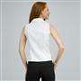 Double Breasted Sleeveless Button Down Blouse., White, small
