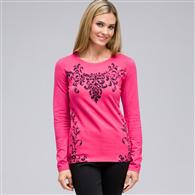 Long Sleeve Crew Neck Top x0039, Begonia Multi, medium