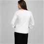 Crew Neck Cardigan, White, small