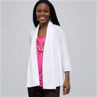 Drape Front Cardigan. x0063, White, medium