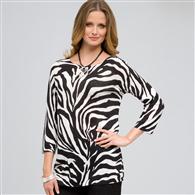 Animal Print Tunic x0012, Black & Sugar, medium