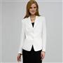 Two Button Notch Collar Jacket., White, small