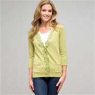 Lace Trimmed Cardigan x0096, spring bud, medium