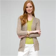 Open Front Cardigan x0012, Stone, medium