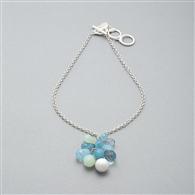 Cluster Drop Necklace x0033, Silver, medium