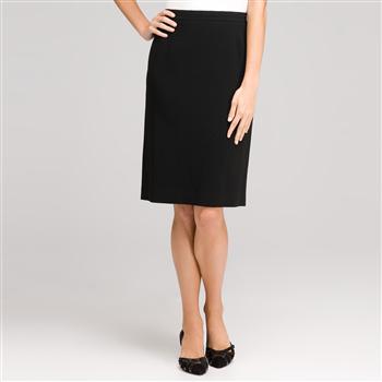 Washable Wool Classic Straight Skirt , Black, large