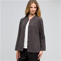 3/4 Sleeve Relaxed Jacket, Black & Sugar, medium