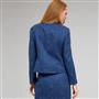 Satin Trim Jacket, Cobalt Multi, small