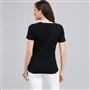 Short Sleeve V-Neck Tee, Black, small