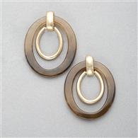 Double Hoop Clip On Earring x0084, Gold, medium