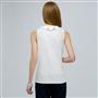 Sleeveless Ruffle Blouse., White, small