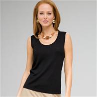 Scoop Neck Shell, Black, medium