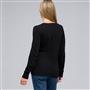 Long Sleeve Appliqued Crew Neck x0054, Black, small