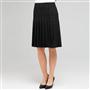 Side Button Pleated Skirt, Black, small