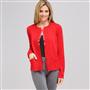Rib Trim Cardigan, Firecracker, small