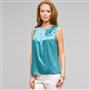 Sleeveless Pleated Front Blouse, , small