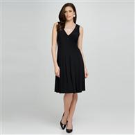 V-Neck Dress (Plus) x0011, Black, medium