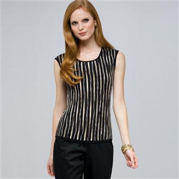 Sleeveless Shell., Black Multi, large