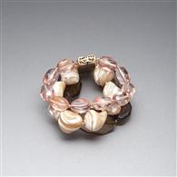 Pink and Brown Bracelet x0064, Gold, medium
