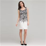 Floral Black and White Dress. x0011, White & Black, medium