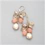 Pink and Gold Cluster Drop Earring, , small