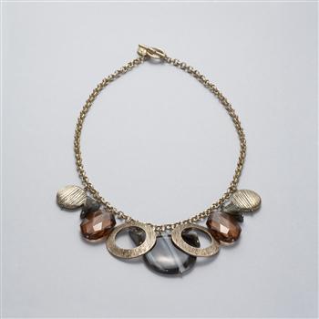 Chunky Dangle Necklace, Black, large