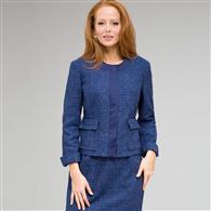 Satin Trim Jacket x0074, Cobalt Multi, medium