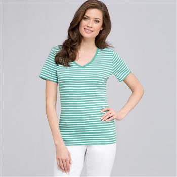 Short Sleeve Shell, seagrass & white, large