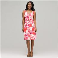 Floral V-Neck Dress x0036, Pink Multi, medium