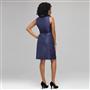 Ruffle Front Wrap A-Line Dress, Indigo, small