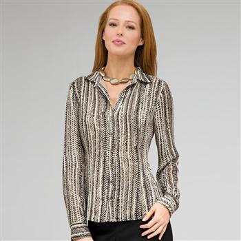 Classic Print Blouse, New Rattan Multi, large