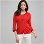 Relaxed Fit Cardigan, Cardinal Red & Black, small