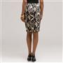 Tribal Inspired Slim Skirt, Black Multi, small