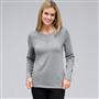 Long Sleeve Appliqued Crew Neck x0054, Grey Heather, small