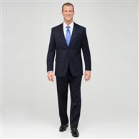Navy Single Pleat Wool Suit x0037, Navy, medium