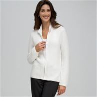 Textured Zip Front Cardigan x0024, Sugar, medium