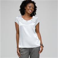 Beaded Jewel Neck Blouse x0025, Frost, medium