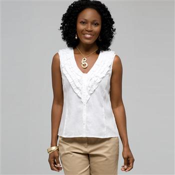 Ruffle Sleeveless Shirt, , large